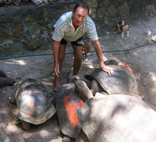 Brendon Grimshaw introduced giant tortoises to the island